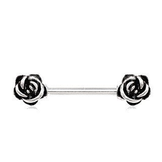 316L Surgical Steel Vintage Roses Nipple Bar | Fashion Hut Jewelry