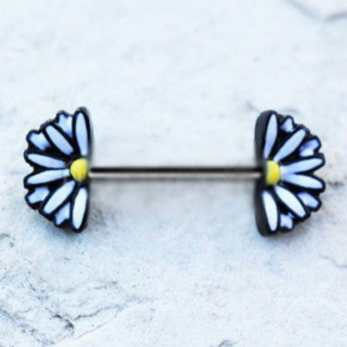 316L Stainless Steel Daisy Nipple Bar | Fashion Hut Jewelry