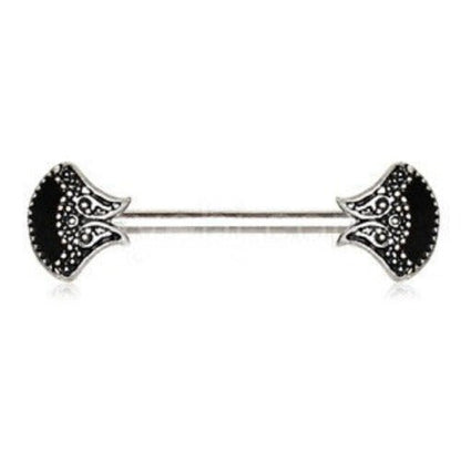 316L Stainless Steel Antique Fan Nipple Bar | Fashion Hut Jewelry