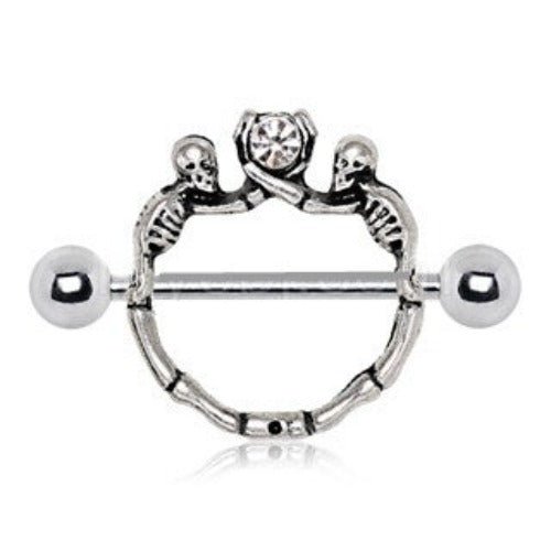 316L Stainless Steel Double Skeleton Nipple Shield | Fashion Hut Jewelry