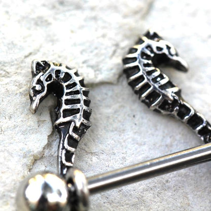 316L Stainless Steel Double Wicked Seahorse Nipple Shield