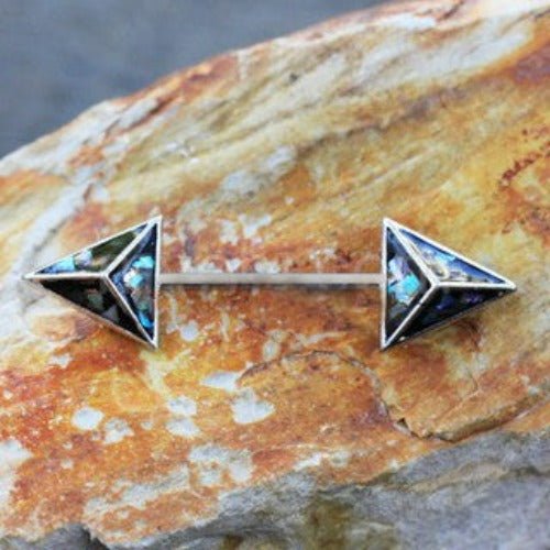 3D Triangle Abalone Nipple Bar | Fashion Hut Jewelry