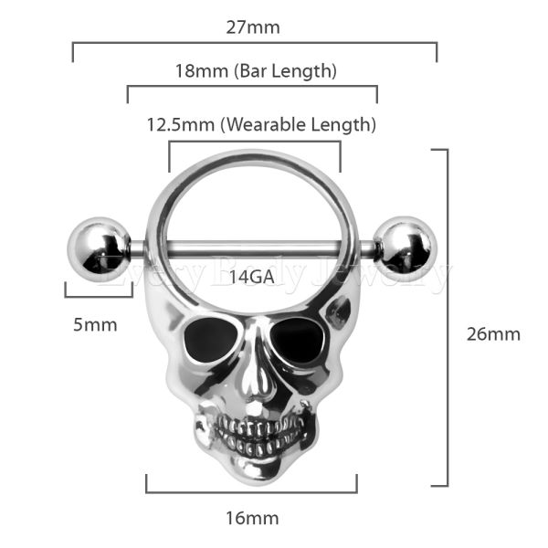 Black Eye Skull Nipple Shield
