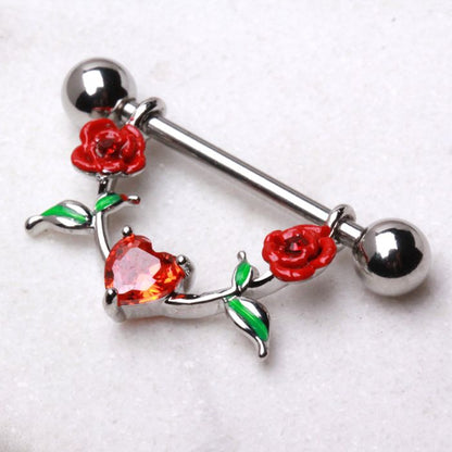 316L Stainless Steel Red Rose Nipple Shield