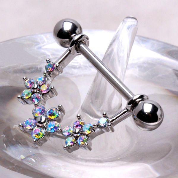 316L Stainless Steel Radiant Triple Flower Nipple Shield