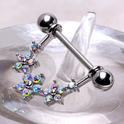 316L Stainless Steel Radiant Triple Flower Nipple Shield