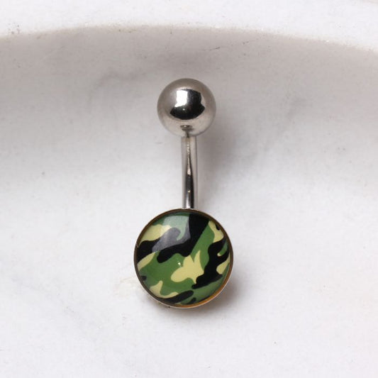 316L Surgical Steel Camouflage Navel Ring