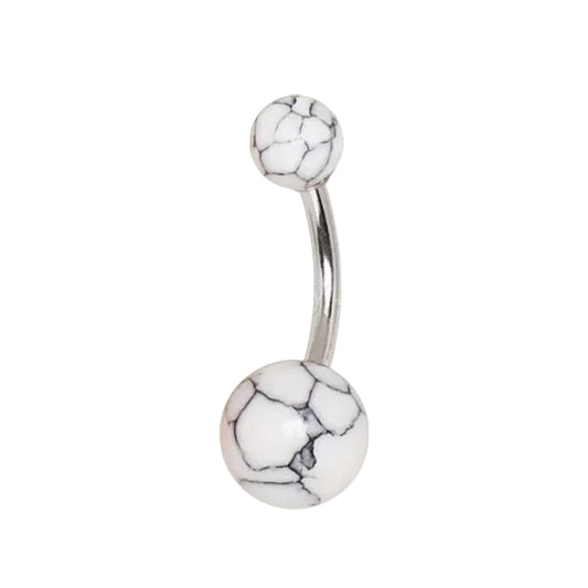 Navel Ring with Synthetic Stone