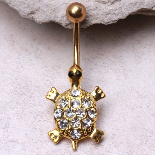 Sea Turtle Gemmed Navel Ring