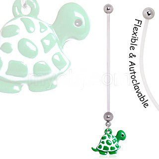 BioFlex Green Baby Turtle Pregnancy Navel Ring | Fashion Hut Jewelry