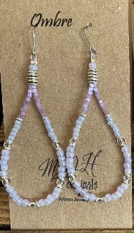 Pastel Sea Beads Teardrop Dangle Earrings