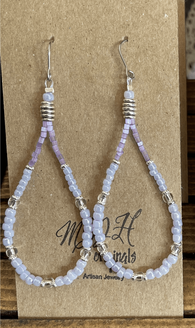 Pastel Sea Beads Teardrop Dangle Earrings