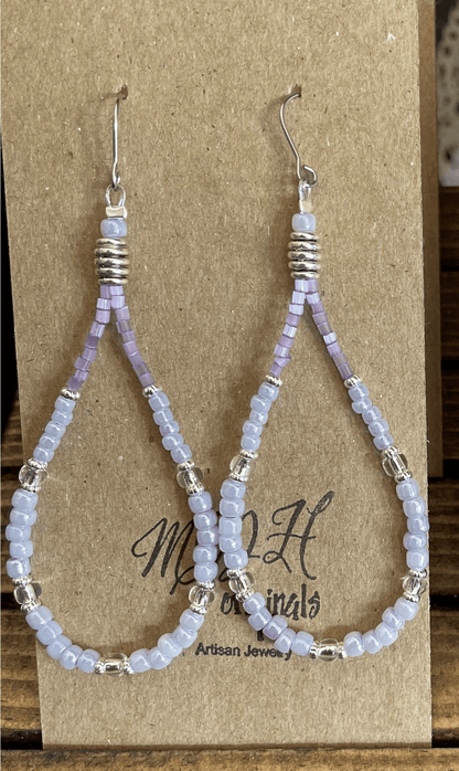 Pastel Sea Beads Teardrop Dangle Earrings