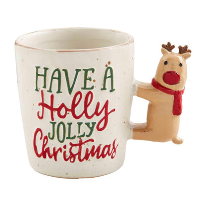Christmas Figure Stoneware Handle Mugs