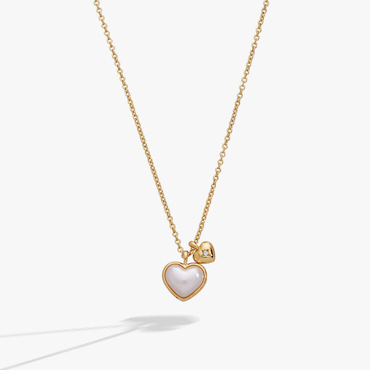 Pearl Heart Duo Charm Necklace - ALEX AND ANI
