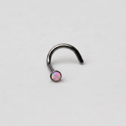 316L Surgical Steel Opalite Screw Nose Ring - multiple options are available