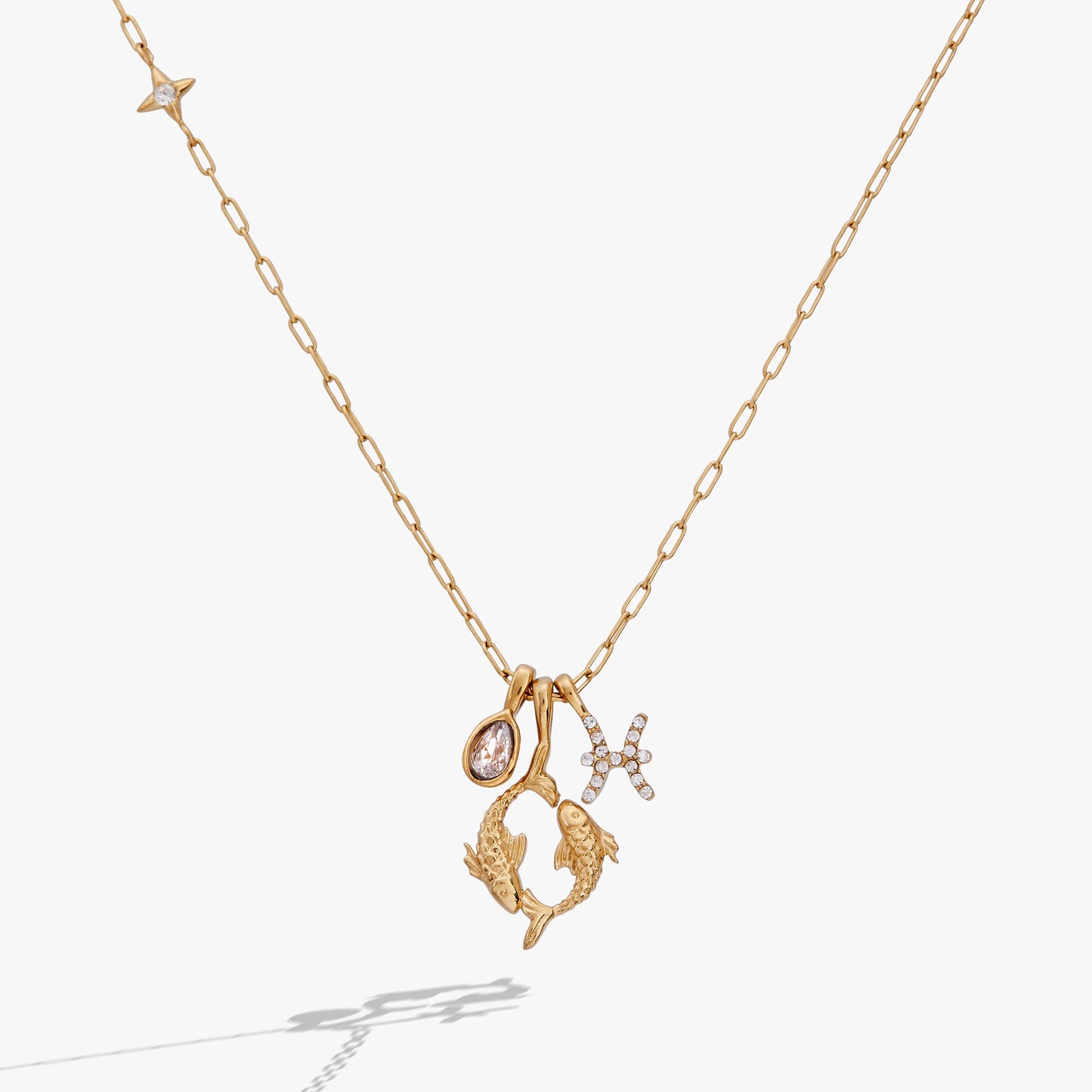 Pisces Zodiac Charm Cluster Necklace - ALEX AND ANI