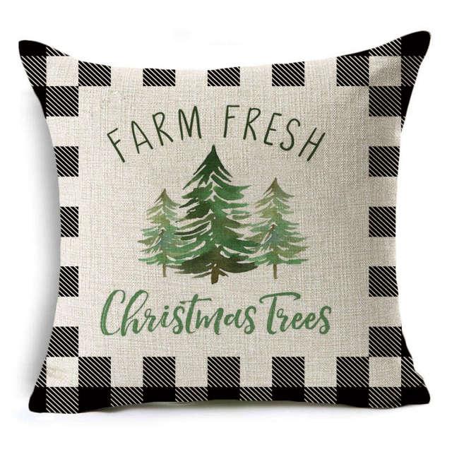 Plaid Christmas Linen Pillow Covers
