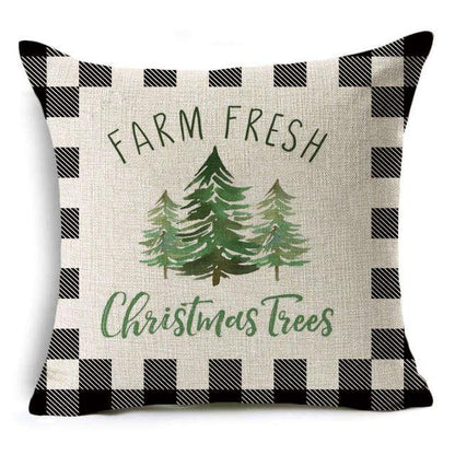 Plaid Christmas Linen Pillow Covers