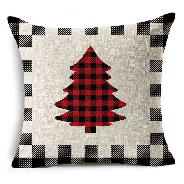 Plaid Christmas Linen Pillow Covers