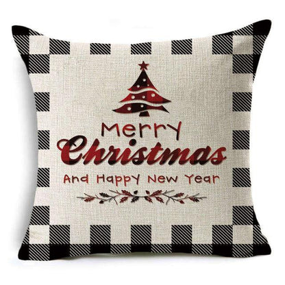 Plaid Christmas Linen Pillow Covers