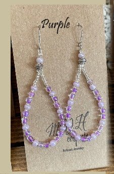 Pastel Sea Beads Teardrop Dangle Earrings