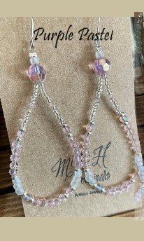 Pastel Sea Beads Teardrop Dangle Earrings