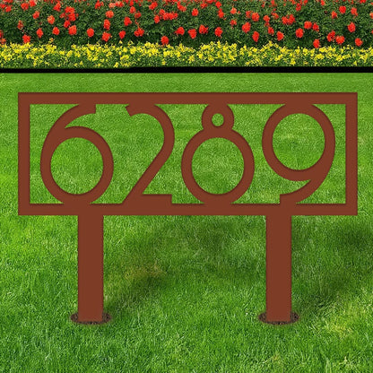 Retro Metal Address Yard Sign