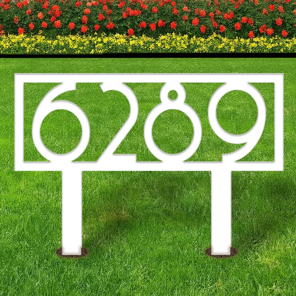 Retro Metal Address Yard Sign
