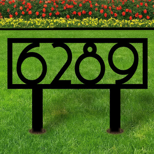 Retro Metal Address Yard Sign