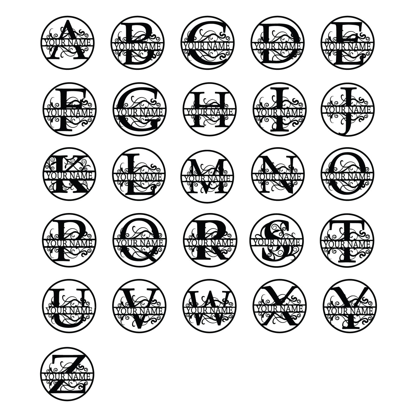 Monogram in Circle Sign