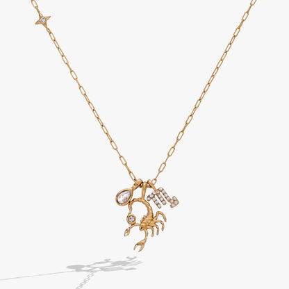 Scorpio Zodiac Charm Cluster Necklace - ALEX AND ANI