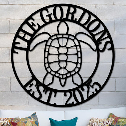 Sea Turtle Family Name Sign
