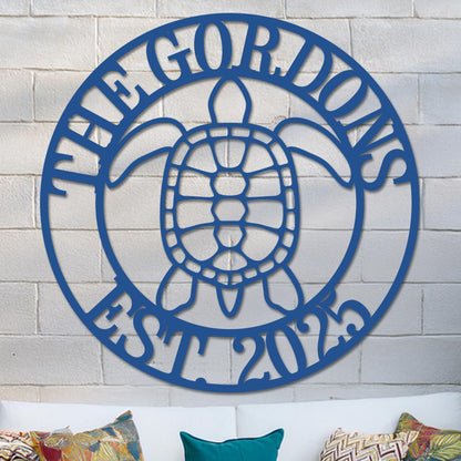 Sea Turtle Family Name Sign