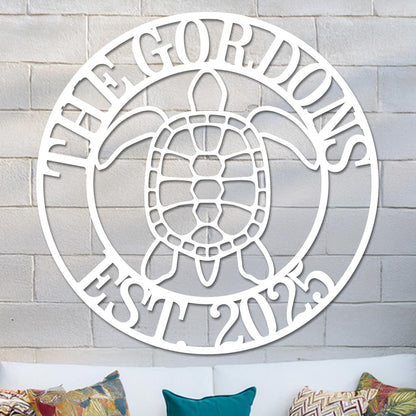Sea Turtle Family Name Sign