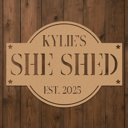 She Shed Sign w Name