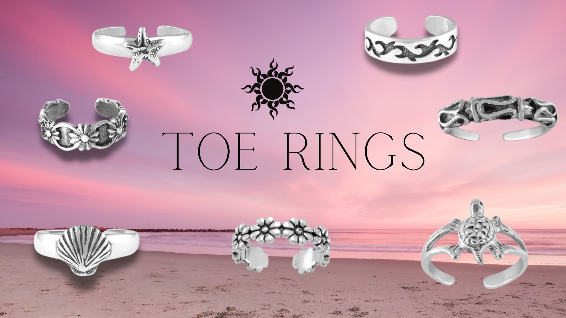 Sterling Silver Toe Rings - Adjustable Toe Rings - Fashion Hut Jewelry