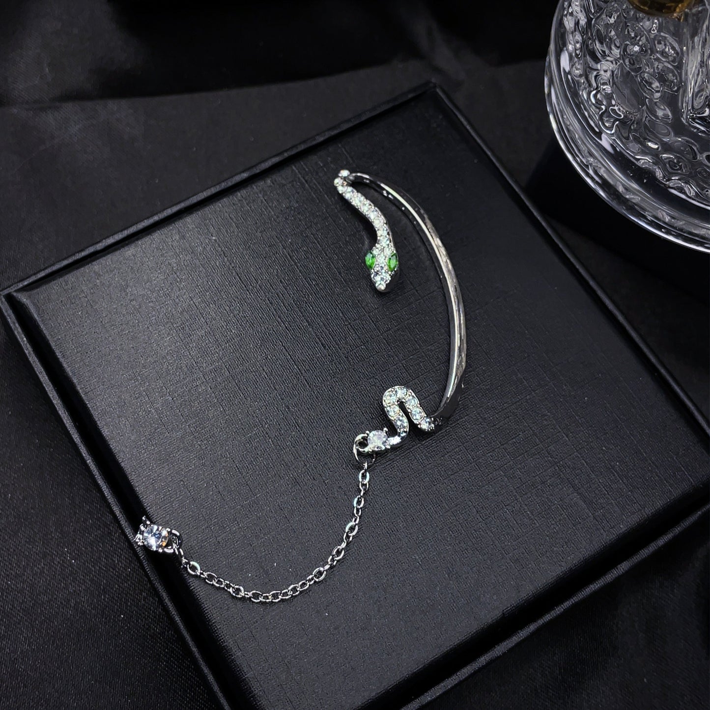 Slytherin Serpent Ear Cuff - Silver Plated