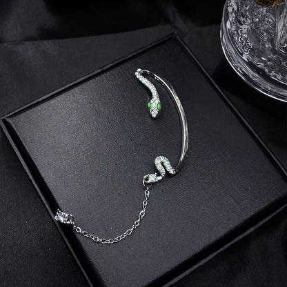 Slytherin Serpent Ear Cuff - Silver Plated