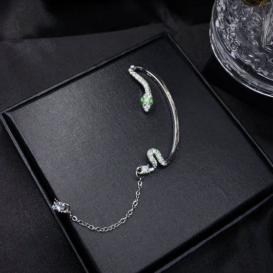 Slytherin Serpent Ear Cuff - Silver Plated