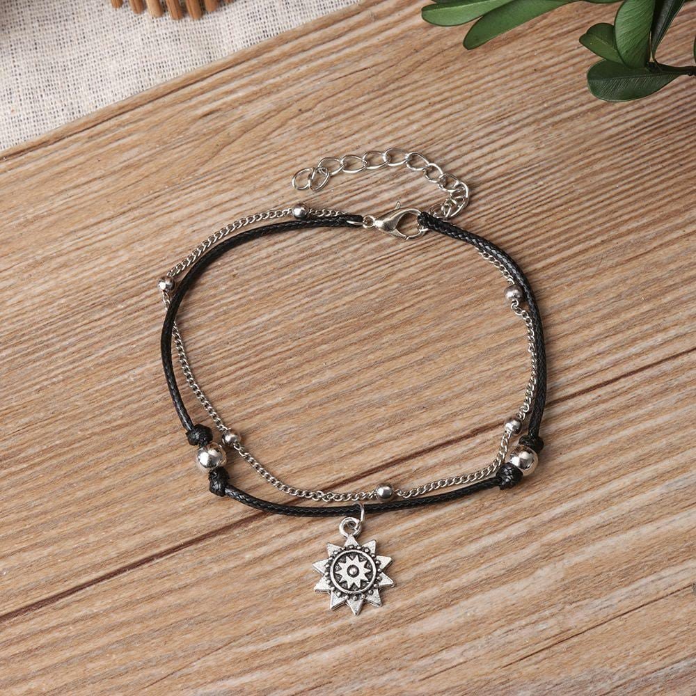 Vintage Boho Multi Layer Sun Anklet Ankle Bracelet | Fashion Hut Jewelry