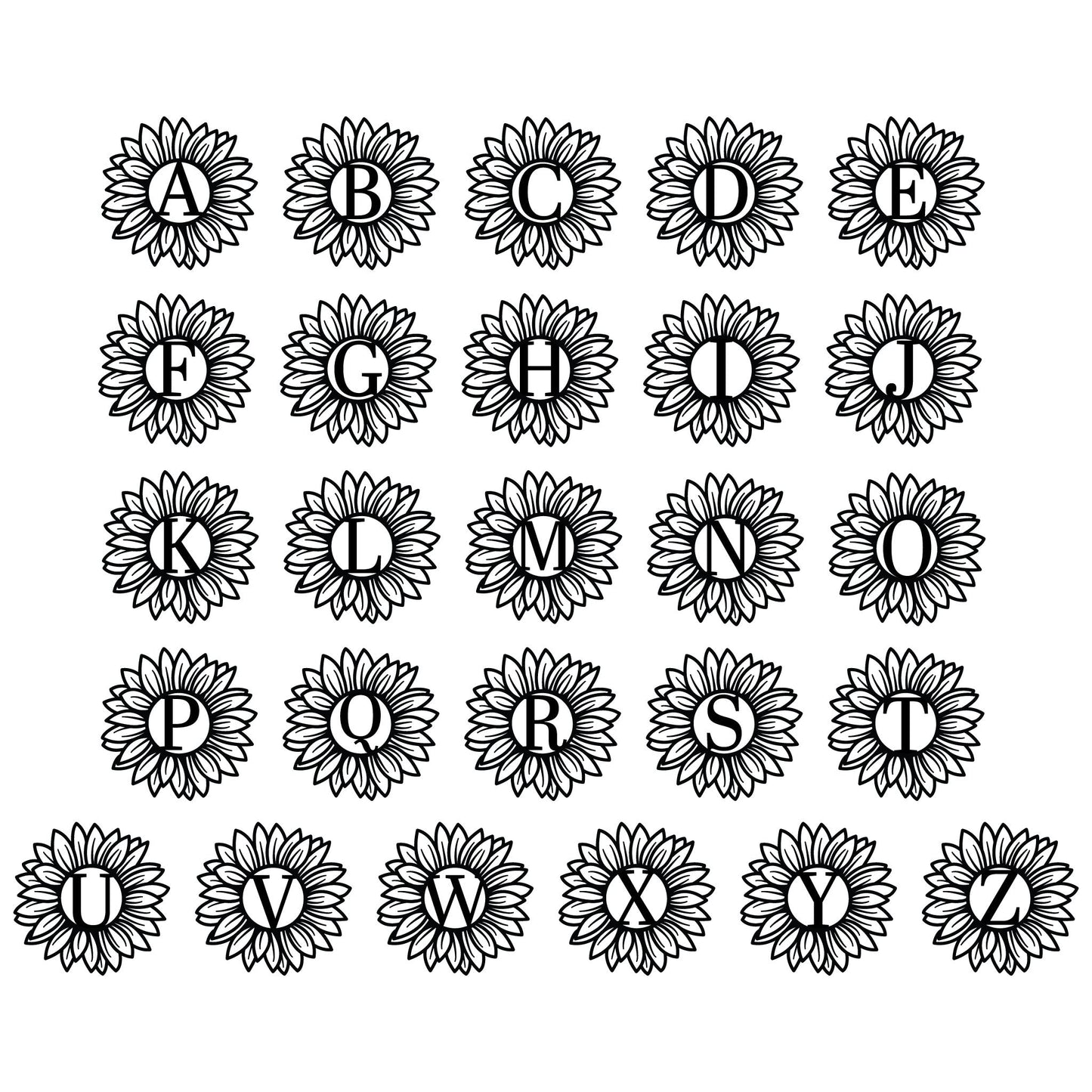 Sunflower Monogram Sign