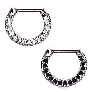 Sparkly Gemmed Septum Clicker | Fashion Hut Jewelry