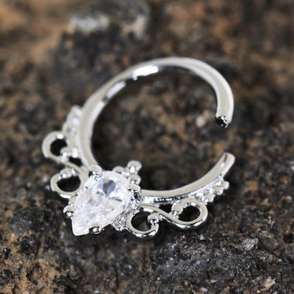 316L Stainless Steel Made for Royalty Annealed Ornate Seamless Ring / Septum Ring