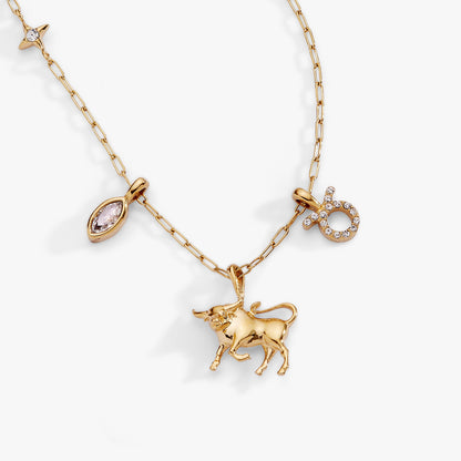 Taurus Zodiac Charm Cluster Necklace - ALEX AND ANI