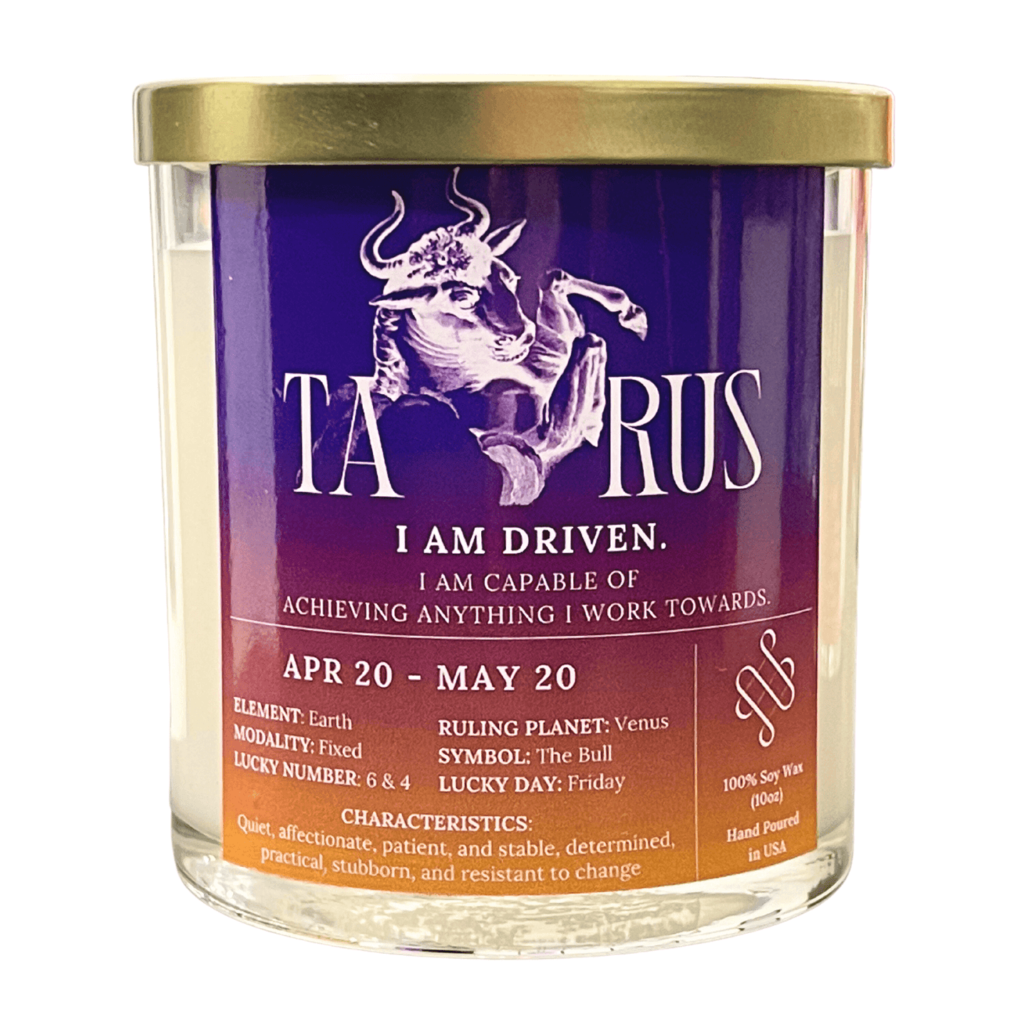 Taurus Zodiac Sign Candle