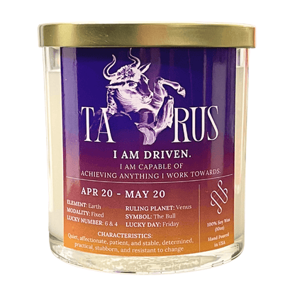 Taurus Zodiac Sign Candle