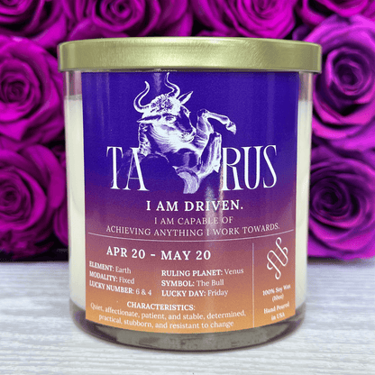 Taurus Zodiac Sign Candle