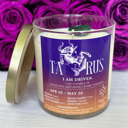 Taurus Zodiac Sign Candle
