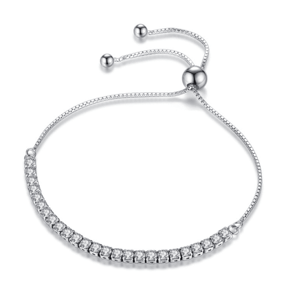 Round Cut Crystal Adjustable Tennis Bracelet | Fashion Hut Jewelry